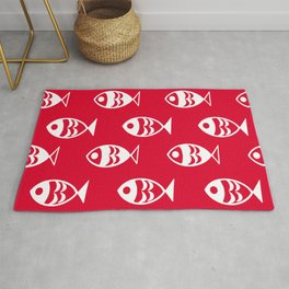 Fish red background Rug