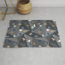 Colorful boulders for climbing lovers sports pattern cool blue gray  Rug