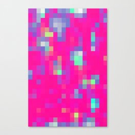 geometric pixel square pattern abstract background in pink blue Canvas Print