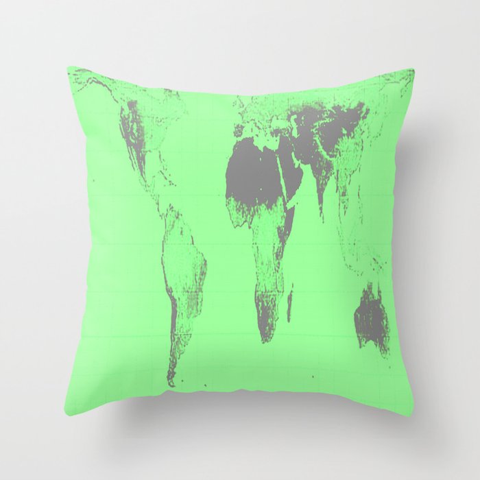 World Map Gall Peters Seafoam Green Throw Pillow By Vintageby2sweet World Map Gall Peters Seafoam Green Throw Pillow By Vintageby2sweet