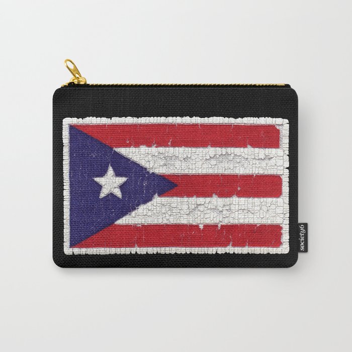 Puerto Rican flag with distressed textures Carry-All Pouch