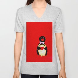 Judy the Penguin V Neck T Shirt