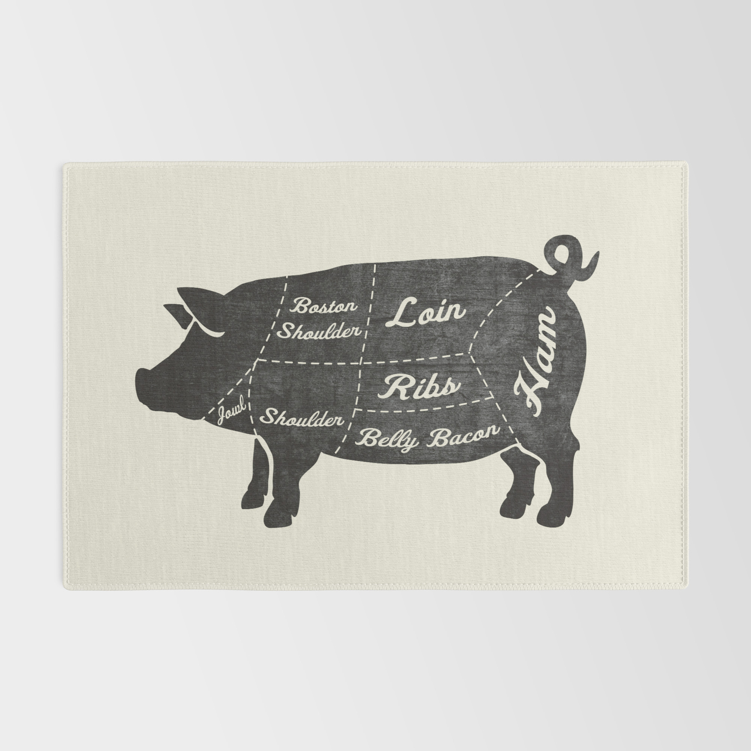 PIG CHEF COOKING OUT  art print 4x6 artwork gift 