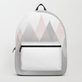 Minimal Abstract Graphic Mountains Circle Blue Pink Gray Backpack