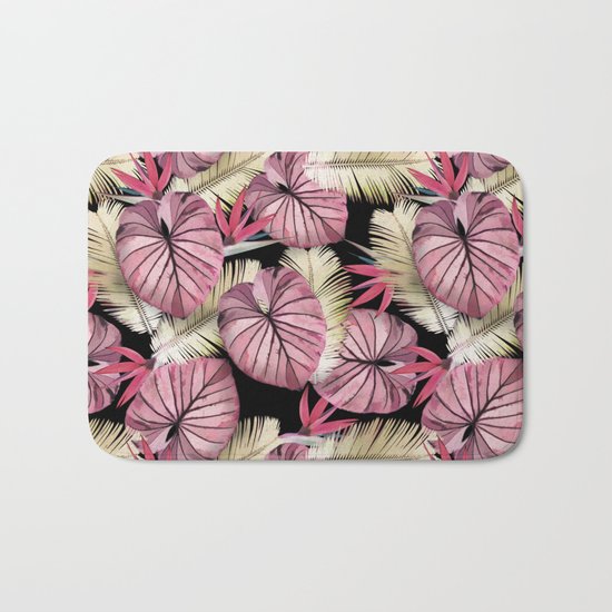 Tropical leaves Bath Mat