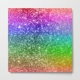 Rainbow Glitter Metal Print