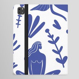 Henri Matisse Inspired Blue Nude Boho Female Figurative Pattern II iPad Folio Case