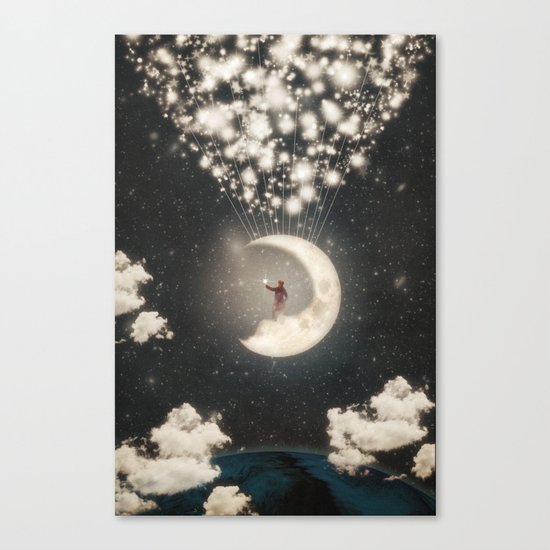 The Big Journey of the Man on the Moon Canvas Print