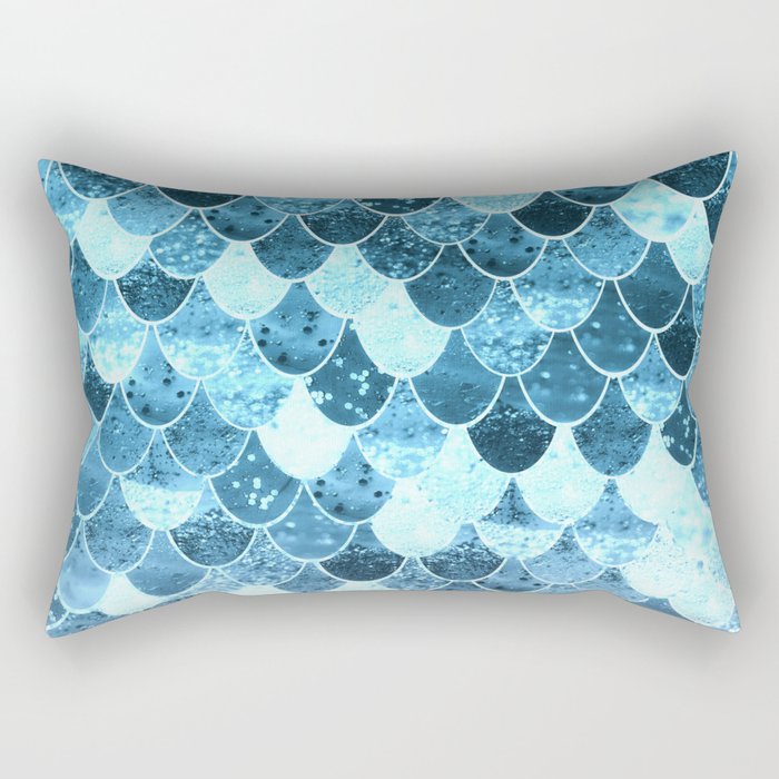 REALLY MERMAID SILVER BLUE Rectangular Pillow
