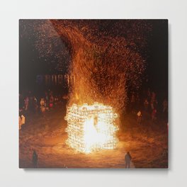 Burning the Effigy Metal Print | Aerial, Bright, Effigy, Festival, Music, Party, Edm, Fire, Photo, Digital 