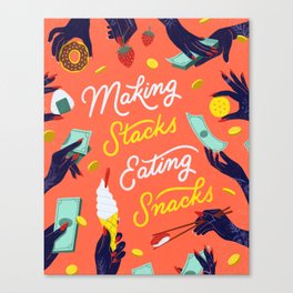 Making Stacks Eating Snacks Canvas Print
