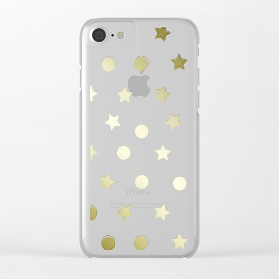 Gold Confetti Clear iPhone Case