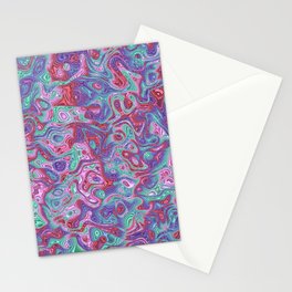 Trippy Colorful Squiggles 2 Stationery Card
