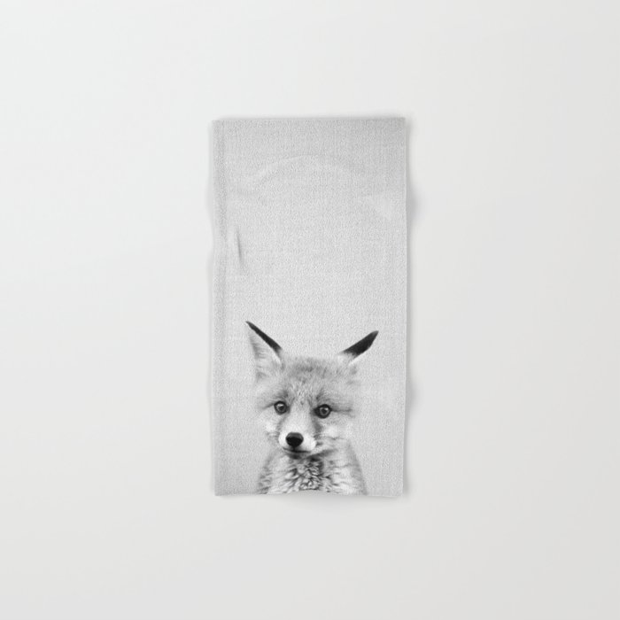 Baby Fox - Black & White Hand & Bath Towel