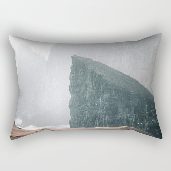 Dramatic Cliffs of Drangarnik and Tindhólmur | Faroe Island  Rectangular Pillow