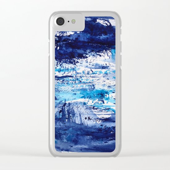 Blue passion || watercolor Clear iPhone Case
