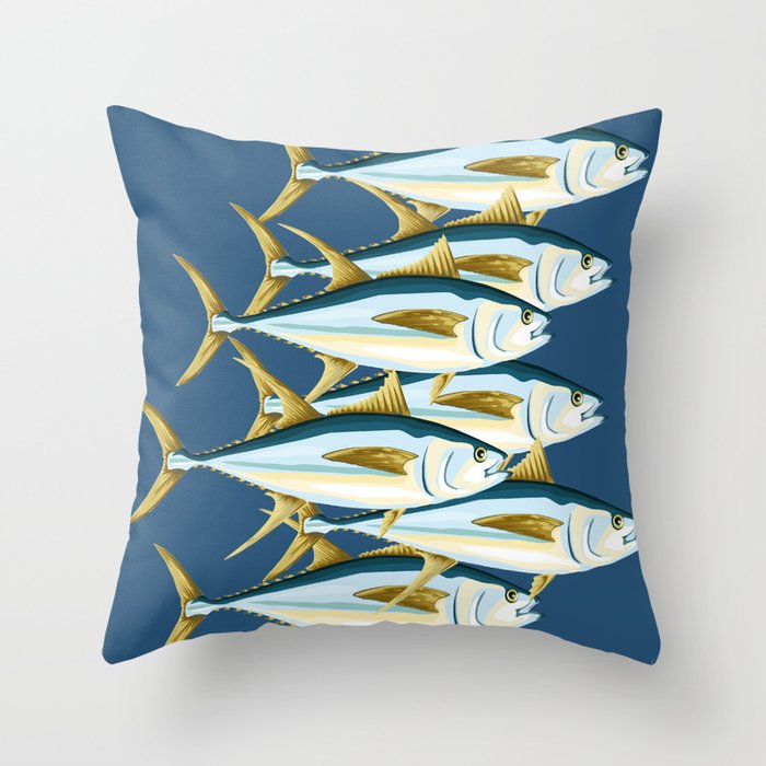 School of Tuna, fish Throw Pillow