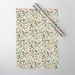 Robin in a Winter Garden Wrapping Paper
