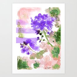 Geraniums Purple Art Print