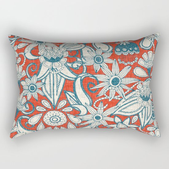 sarilmak fire orange blue Rectangular Pillow