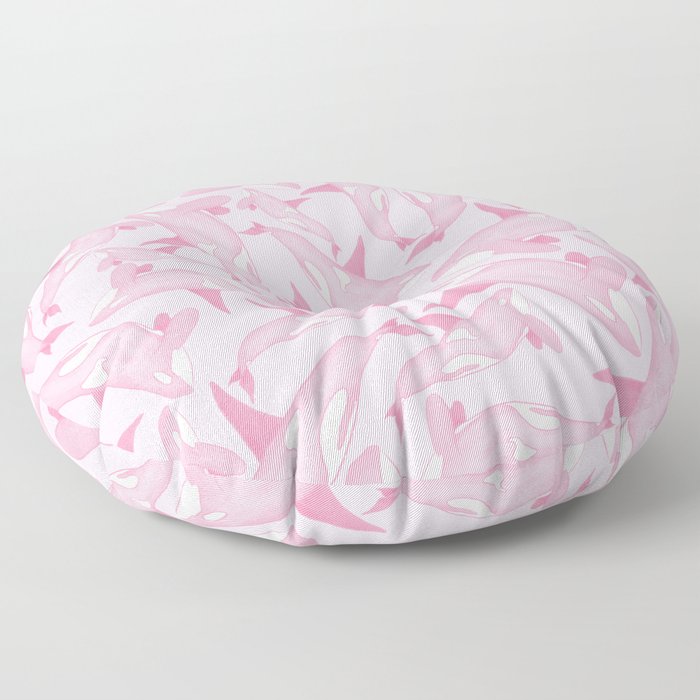 Pink Orca Pattern Floor Pillow