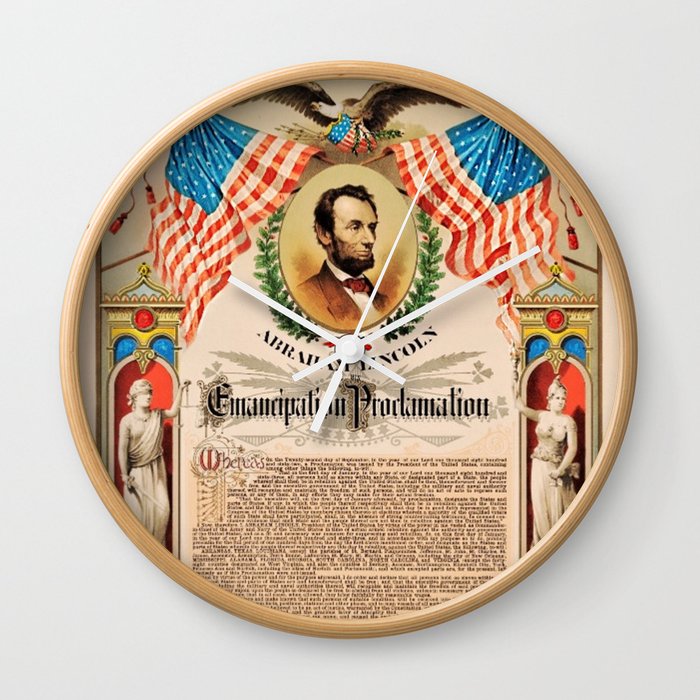 1863 Emancipation Proclamation by President Abraham Lincoln Wall Clock