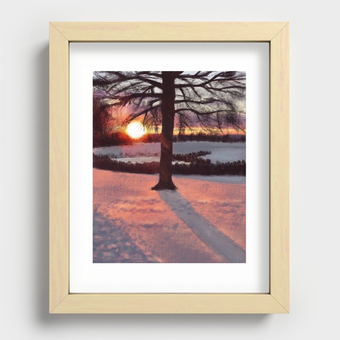 Winter Sunset  Recessed Framed Print