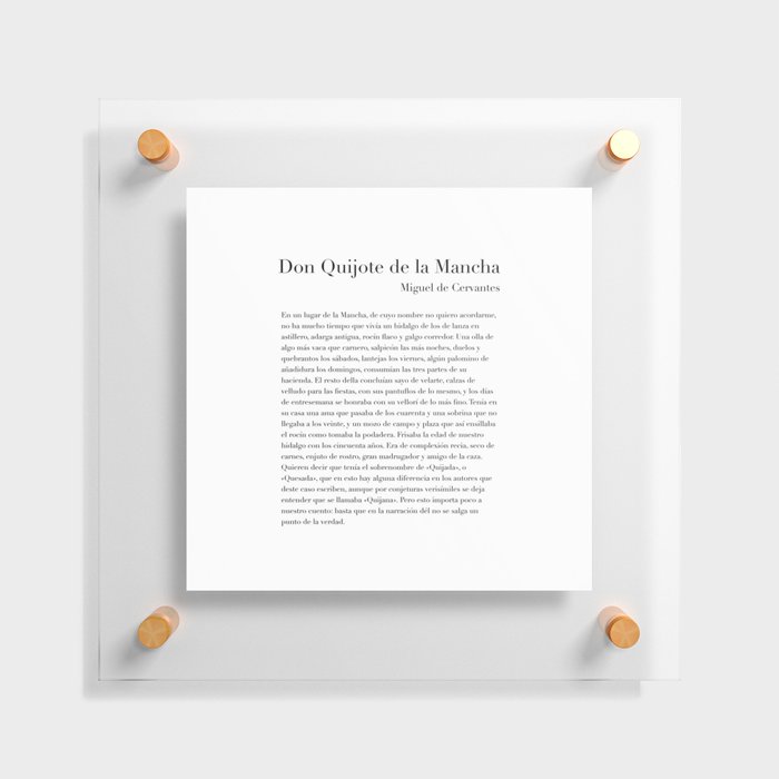 Don Quijote de la Mancha by Miguel de Cervantes Floating Acrylic Print