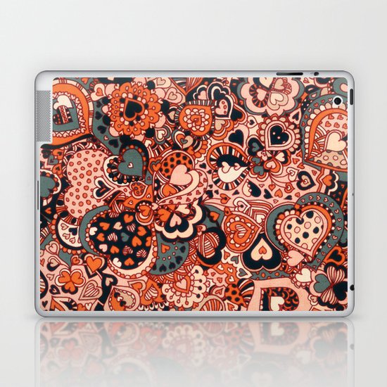 Doodle hearts Laptop & iPad Skin