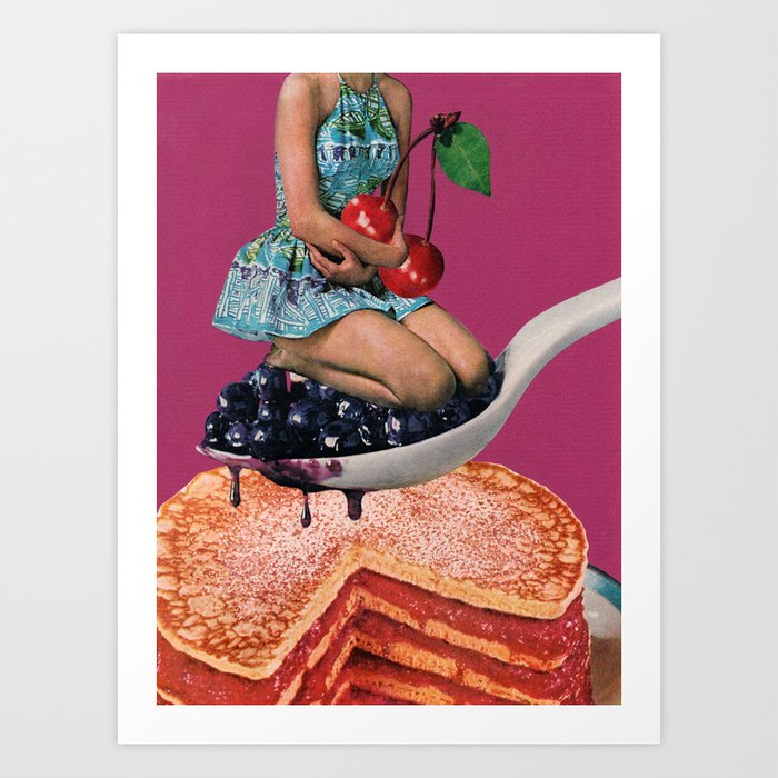 Cherry Pancakes Art Print