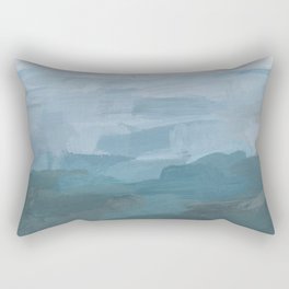 Early Riser - Sky Denim Teal Blue Abstract Nature Ocean Painting Art Print Wall Decor  Rectangular Pillow