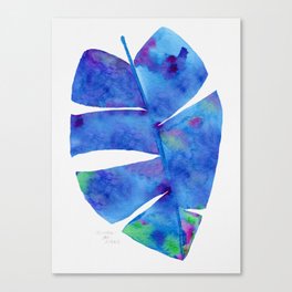 Glorious Blue Leaf Canvas Print