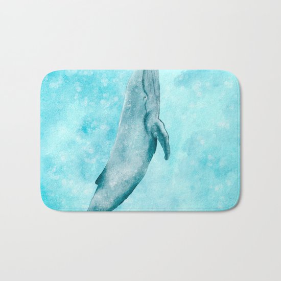Whale illustration Bath Mat