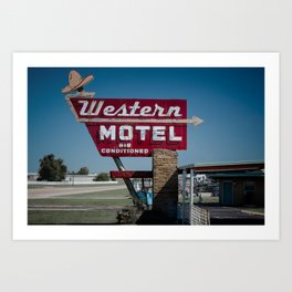 Western Motel on Route 66 Art Print