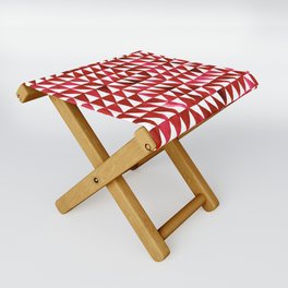 Triangle Grid red Folding Stool