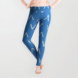 Blue Background with White Angles Leggings
