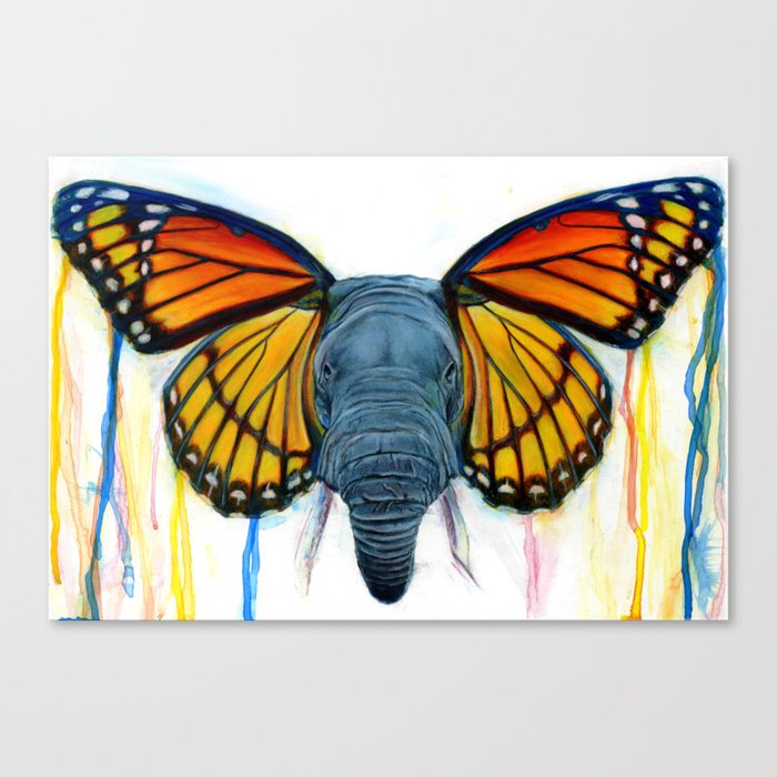 Butterfly Elephant Canvas Print