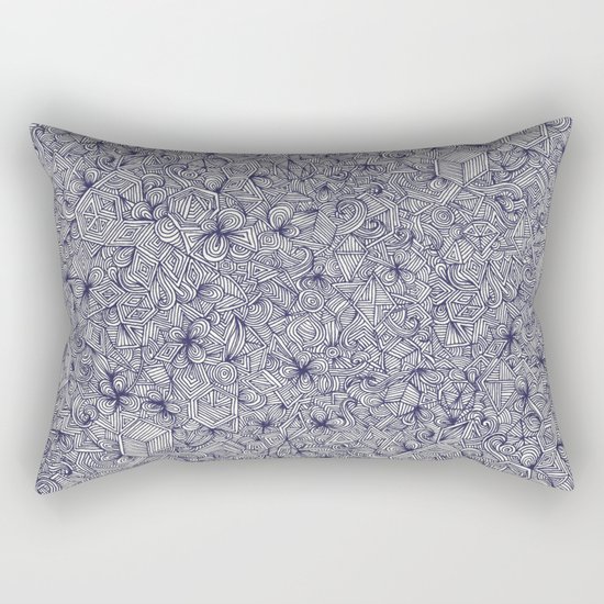 Held Together - a pattern of navy blue doodles Rectangular Pillow