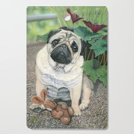 Pug And Toy Bunny Cutting Board