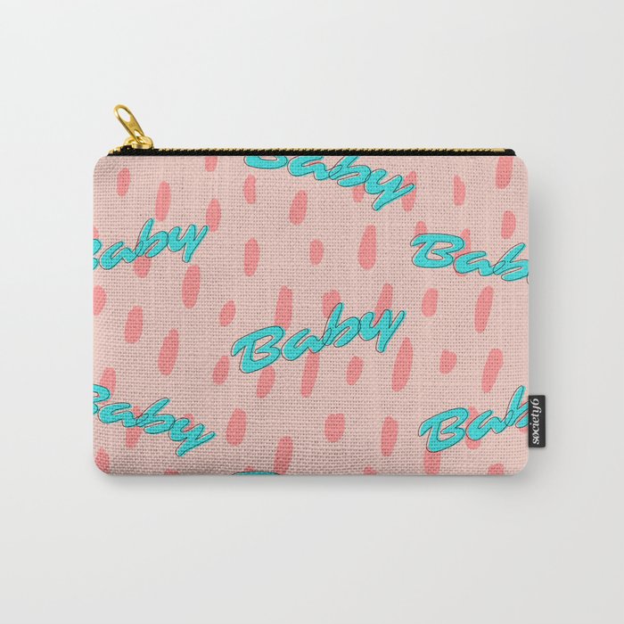 I'm Baby Pink and Blue Pattern Carry-All Pouch