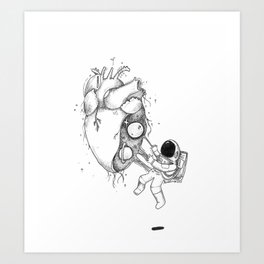 Space heart Art Print