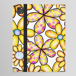 Doodle Watercolor Floral Pattern 02 iPad Folio Case