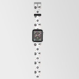 Cute Soot Sprites Eating Stars All-Over Pattern White Apple Watch Band