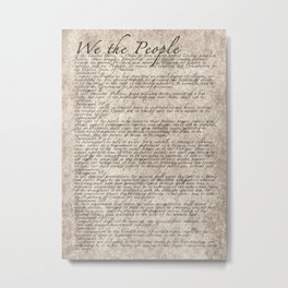 United States Bill of Rights (US Constitution) Metal Print | Typography, Black and White, Billofrights, Graphicdesign, Amendments, American, Us, Constitution, Unitedstates, Usa 