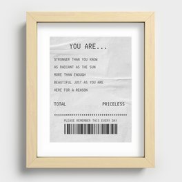 Daily Affirmation Receipt Recessed Framed Print