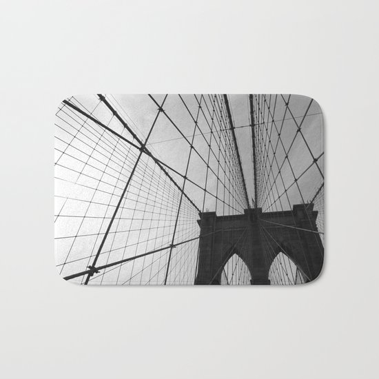 Brooklyn Bridge Black and White Bath Mat