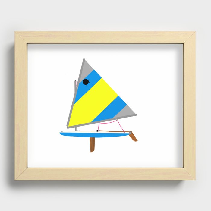 grey/blue/yellow sunfish Recessed Framed Print