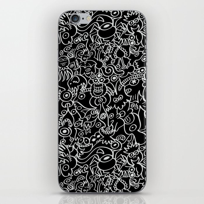 Pattern design crowded with terrific doodles iPhone Skin