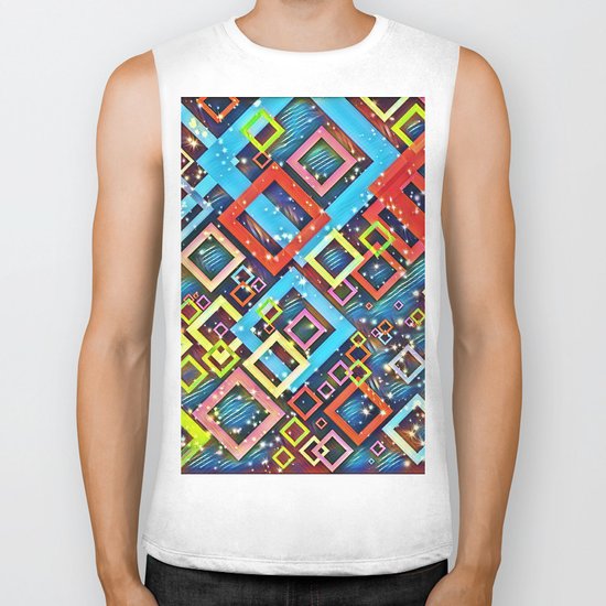 sparkling check pattern A Biker Tank