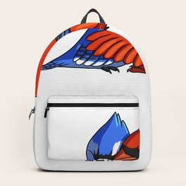 Blue Jay Bird Hugging Northern Cardinal Backpack